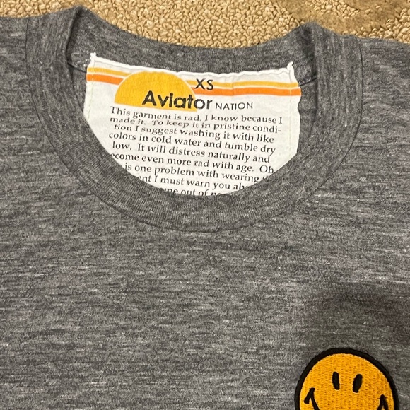 Aviator Nation boyfriend crop tee size XS - Picture 2 of 2